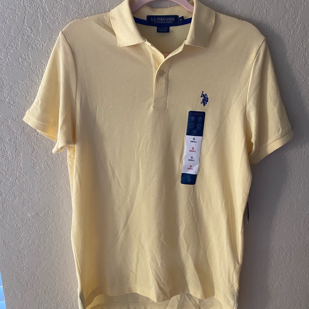 US Polo Assn. dry fit yellow polo